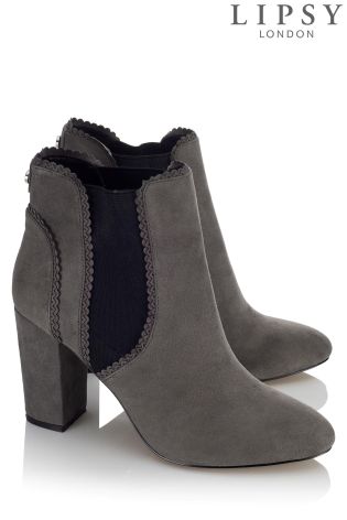 Lipsy Grey Elastic Ankle Boot